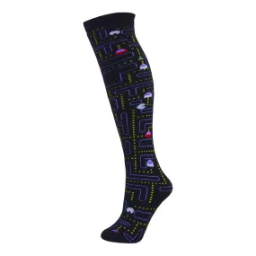 24" Patterned Ski Sock - Black Snow