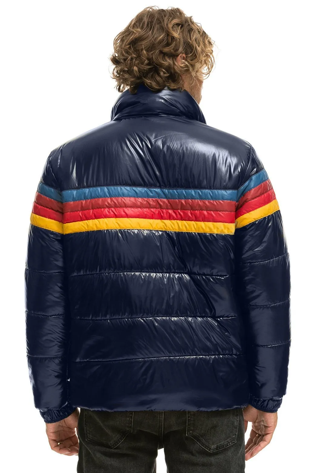 4 STRIPE LUXE TRAVELER JACKET - GLOSSY NAVY