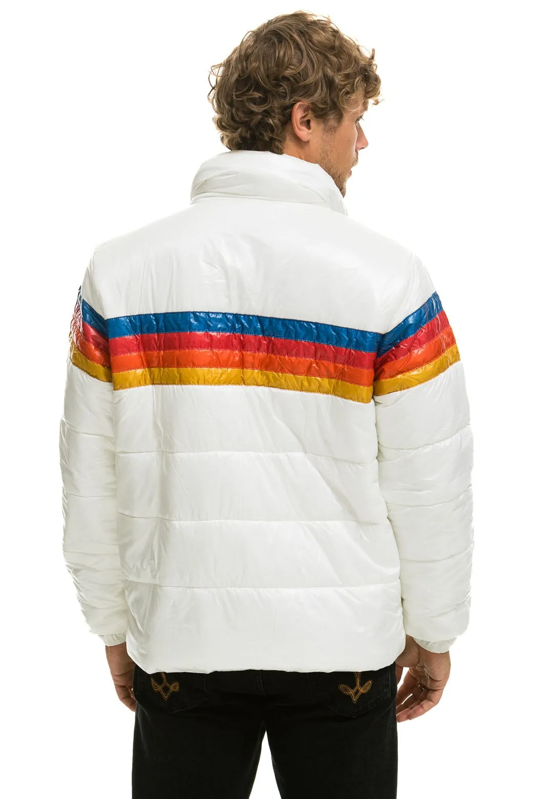 4 STRIPE LUXE TRAVELER JACKET - GLOSSY WHITE