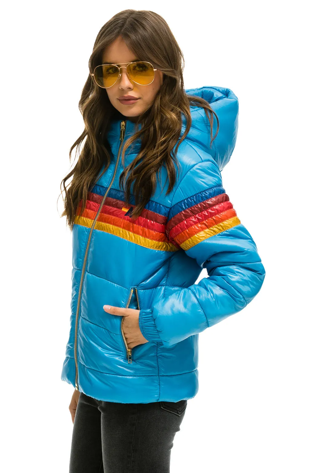 5 STRIPE LUXE TREKKER JACKET - GLOSSY OCEAN