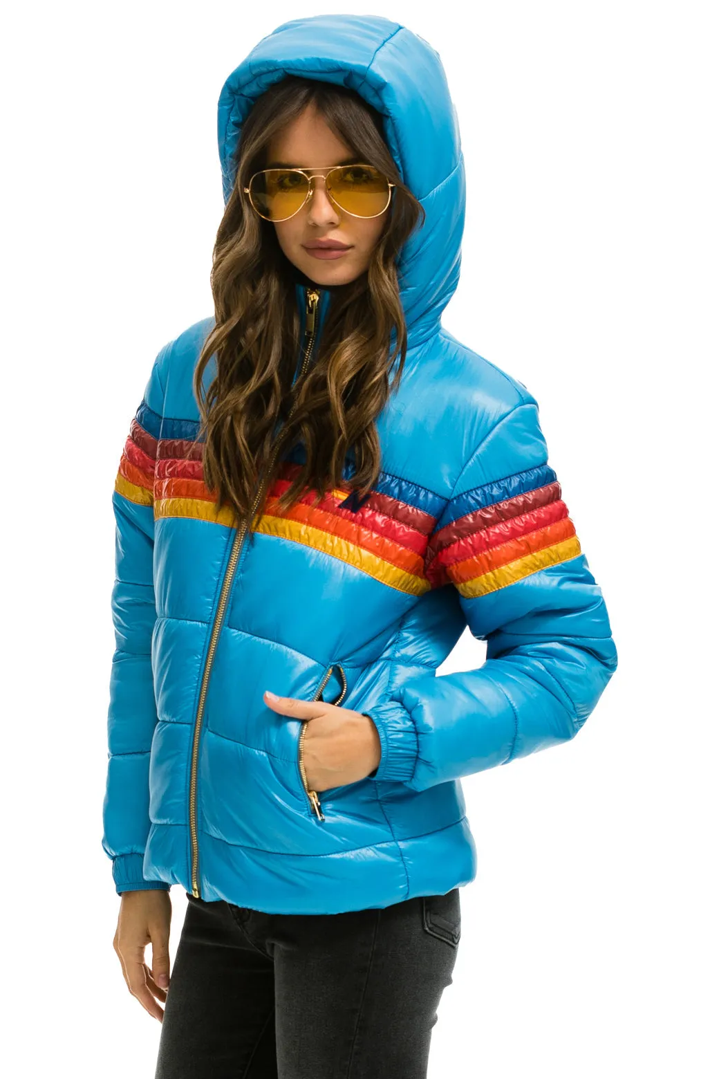 5 STRIPE LUXE TREKKER JACKET - GLOSSY OCEAN