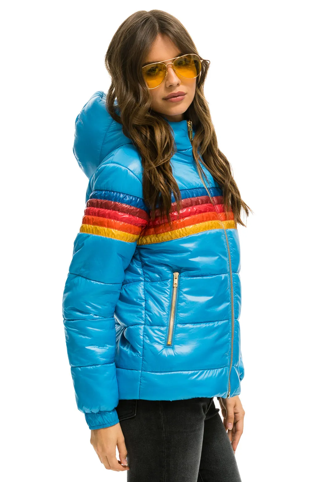 5 STRIPE LUXE TREKKER JACKET - GLOSSY OCEAN