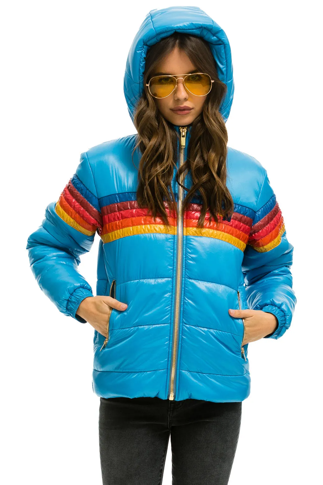 5 STRIPE LUXE TREKKER JACKET - GLOSSY OCEAN