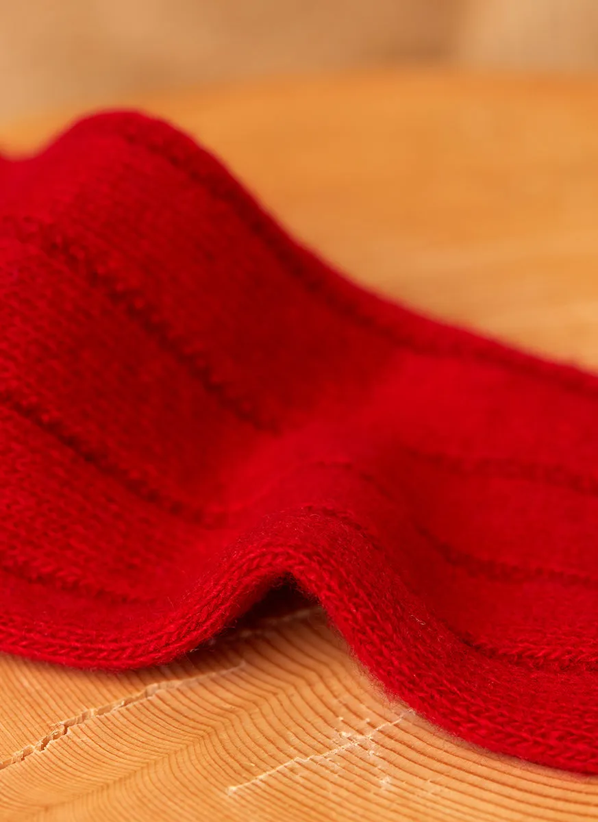 75% Cashmere Rib Sock in Red