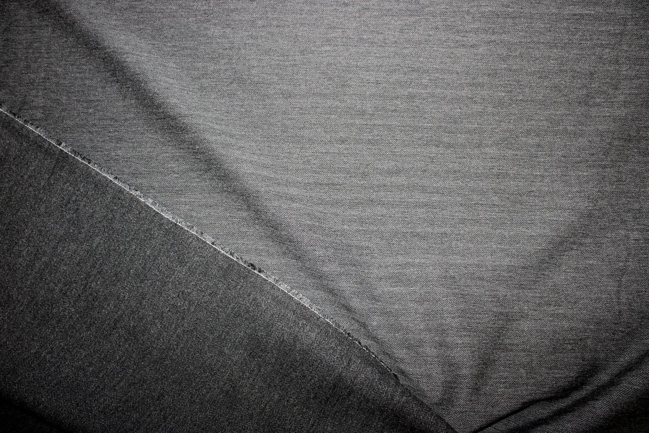 Avenue Mont@igne Herringbone Stretch Cotton - Grays