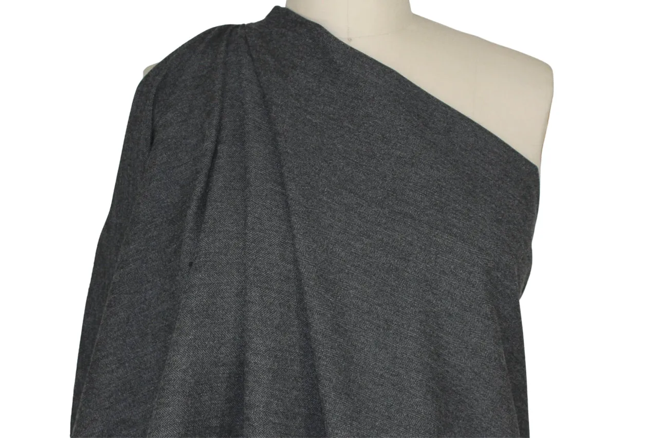 Avenue Mont@igne Herringbone Stretch Cotton - Grays