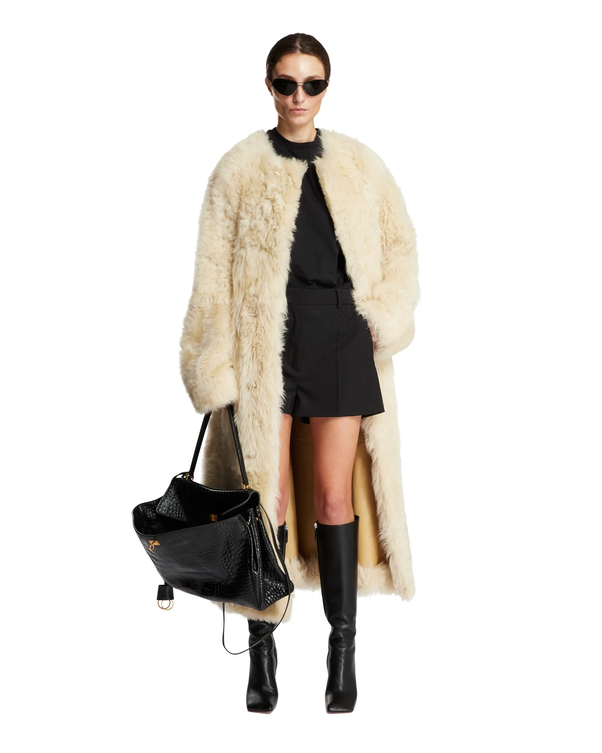 Beige Shearling Coat