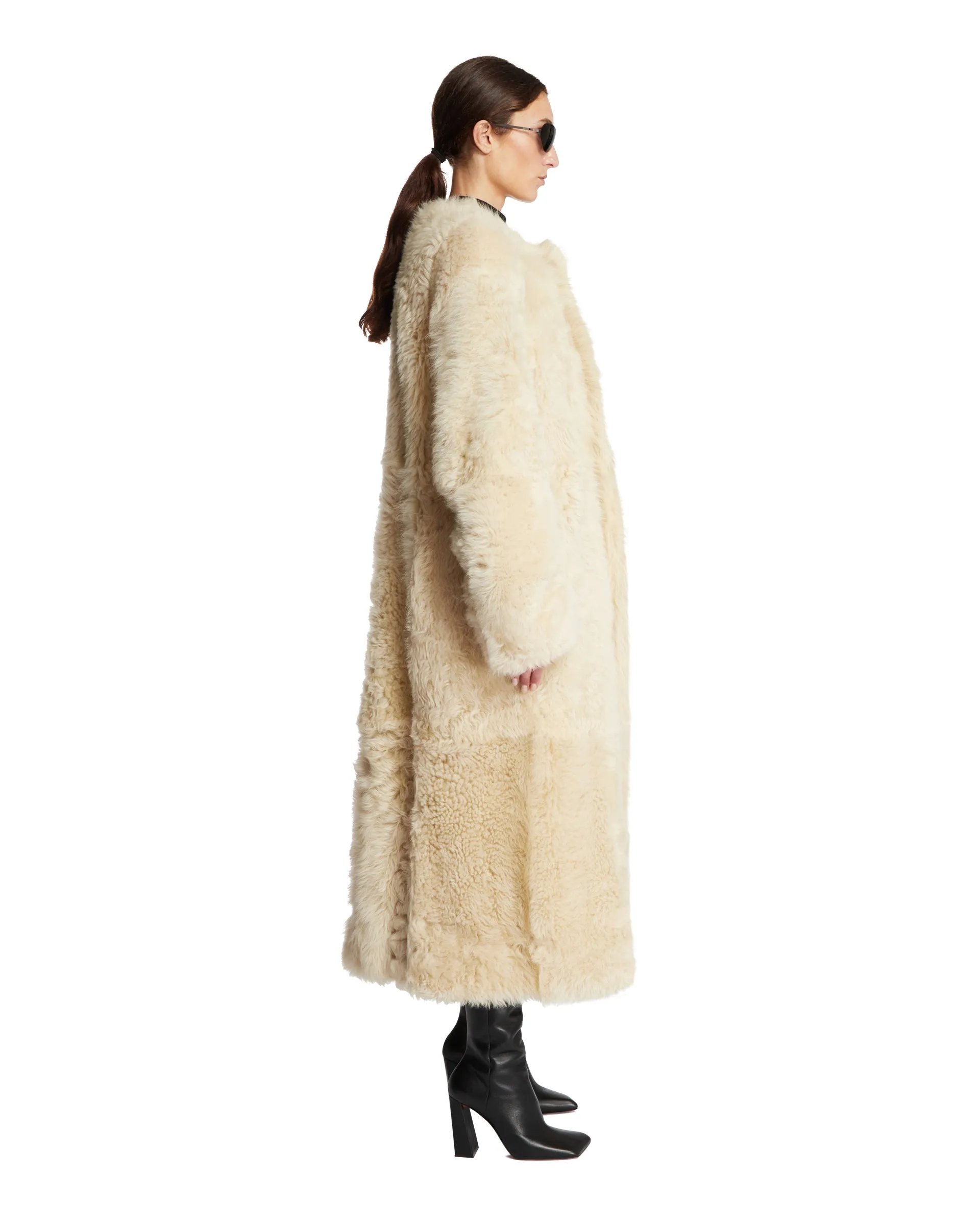 Beige Shearling Coat