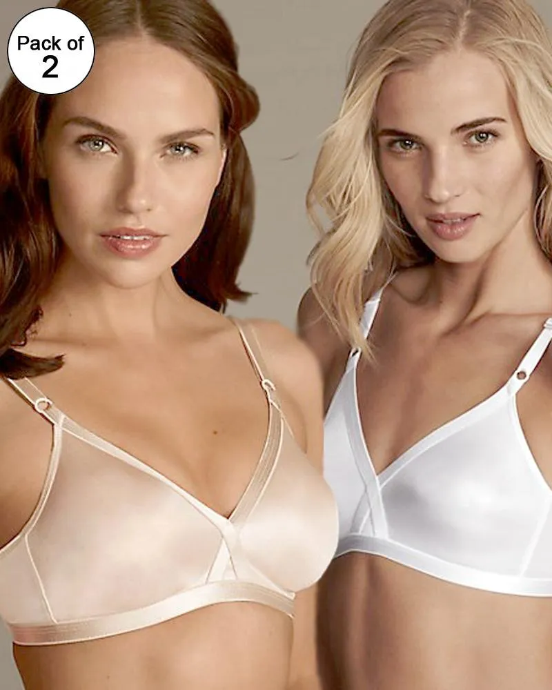 BHS Pack of 2 Non-Wired Non-Padded Full Cup Plus Size Silk Bra - 230447