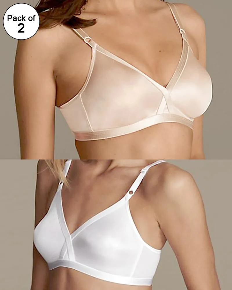 BHS Pack of 2 Non-Wired Non-Padded Full Cup Plus Size Silk Bra - 230447