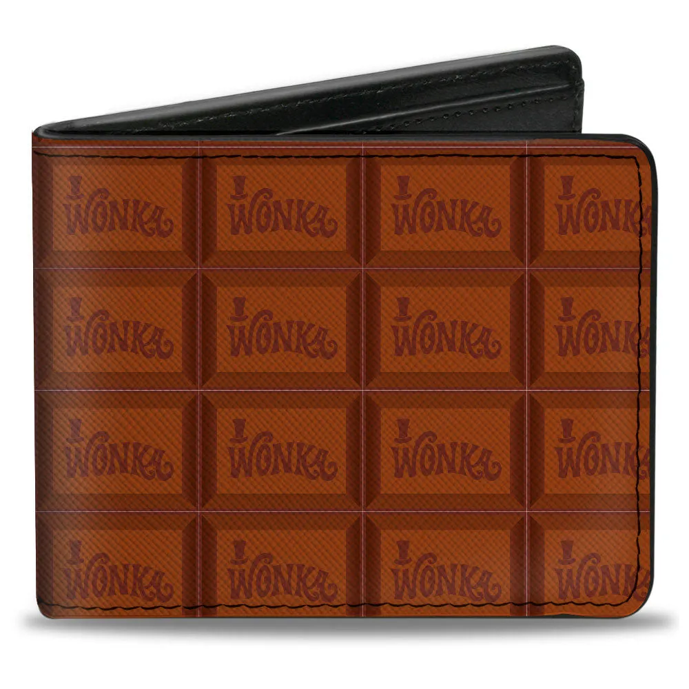 Bi-Fold Wallet - Willy Wonka and the Chocolate Factory WONKA Bar Blocks Browns by Buckle-Down