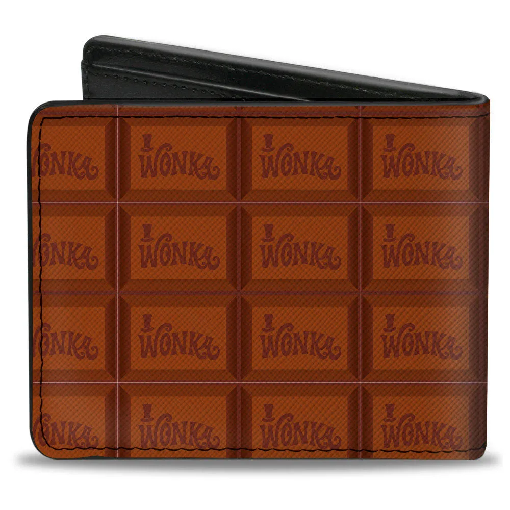 Bi-Fold Wallet - Willy Wonka and the Chocolate Factory WONKA Bar Blocks Browns by Buckle-Down