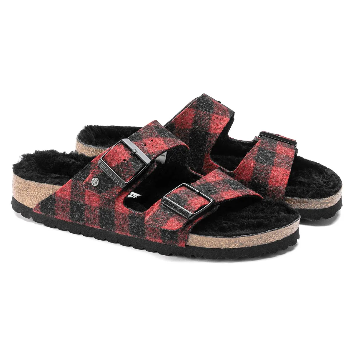 Birkenstock Arizona Shearling Wool Felt Sandals