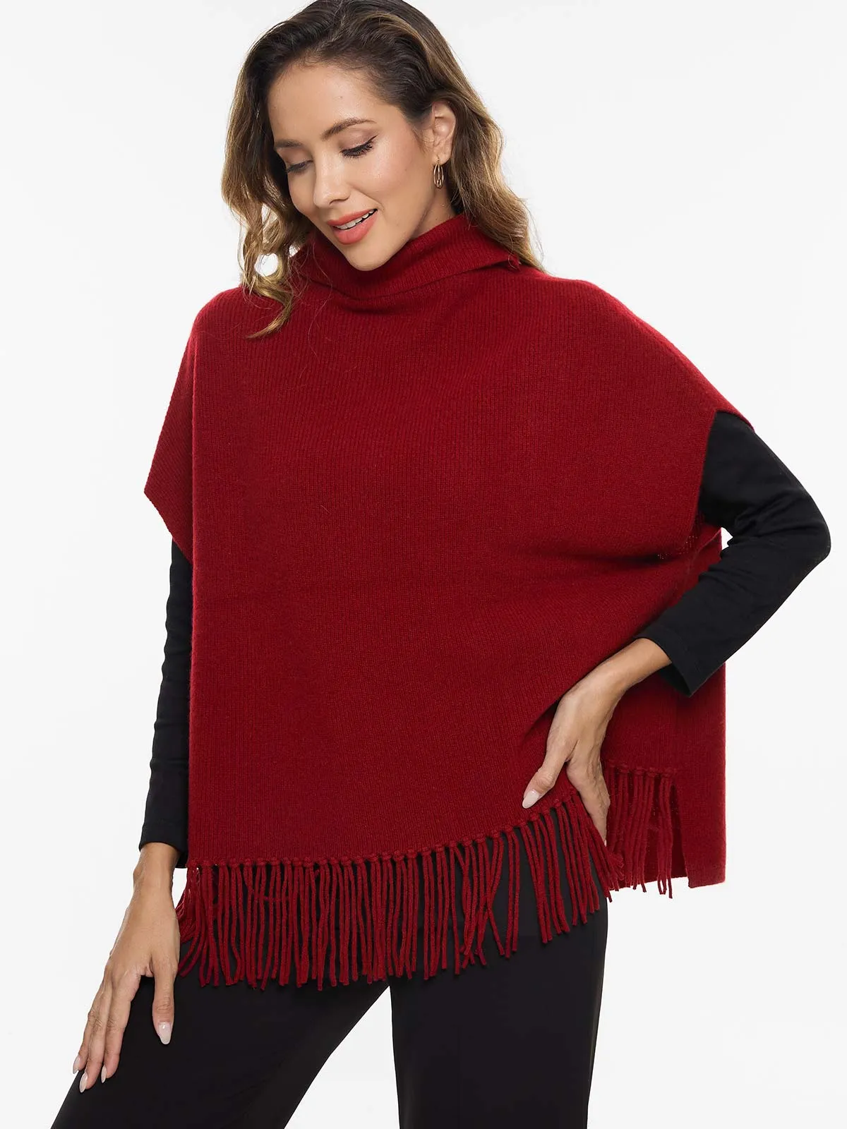 Burgundy Oversized Cashmere Vest