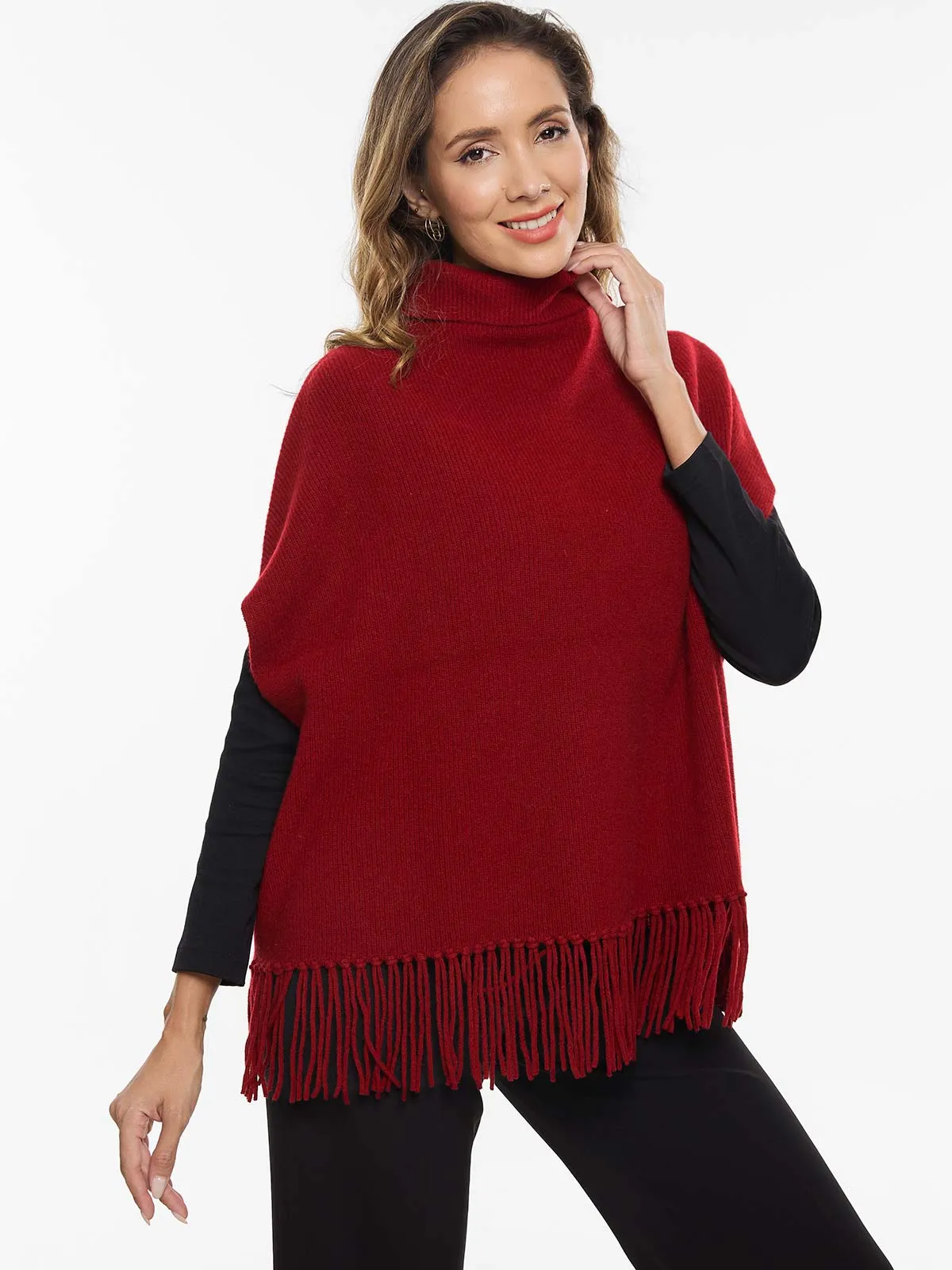 Burgundy Oversized Cashmere Vest