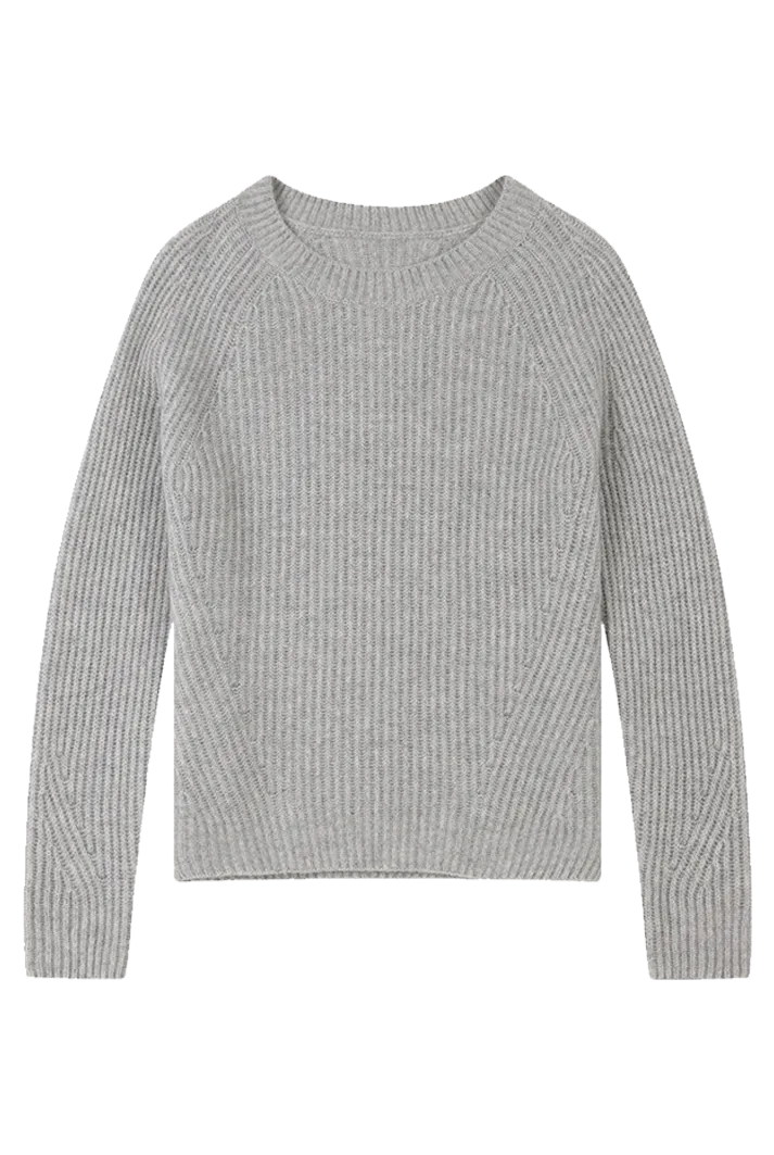 Cashmere Ribbed Sweatshirt | Grey