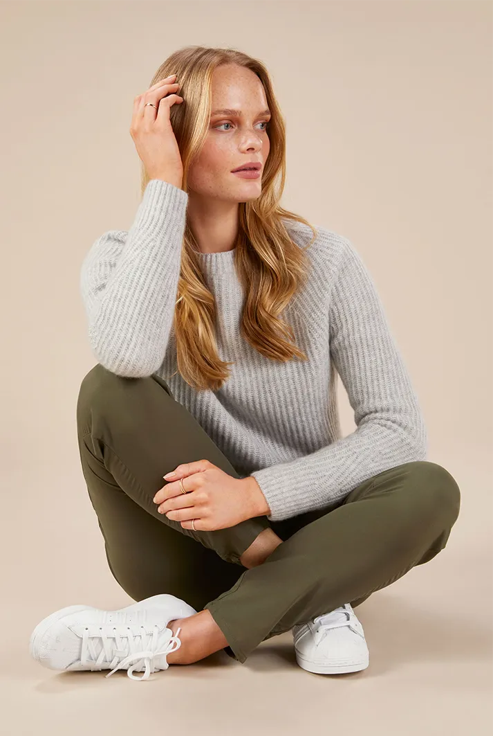 Cashmere Ribbed Sweatshirt | Grey