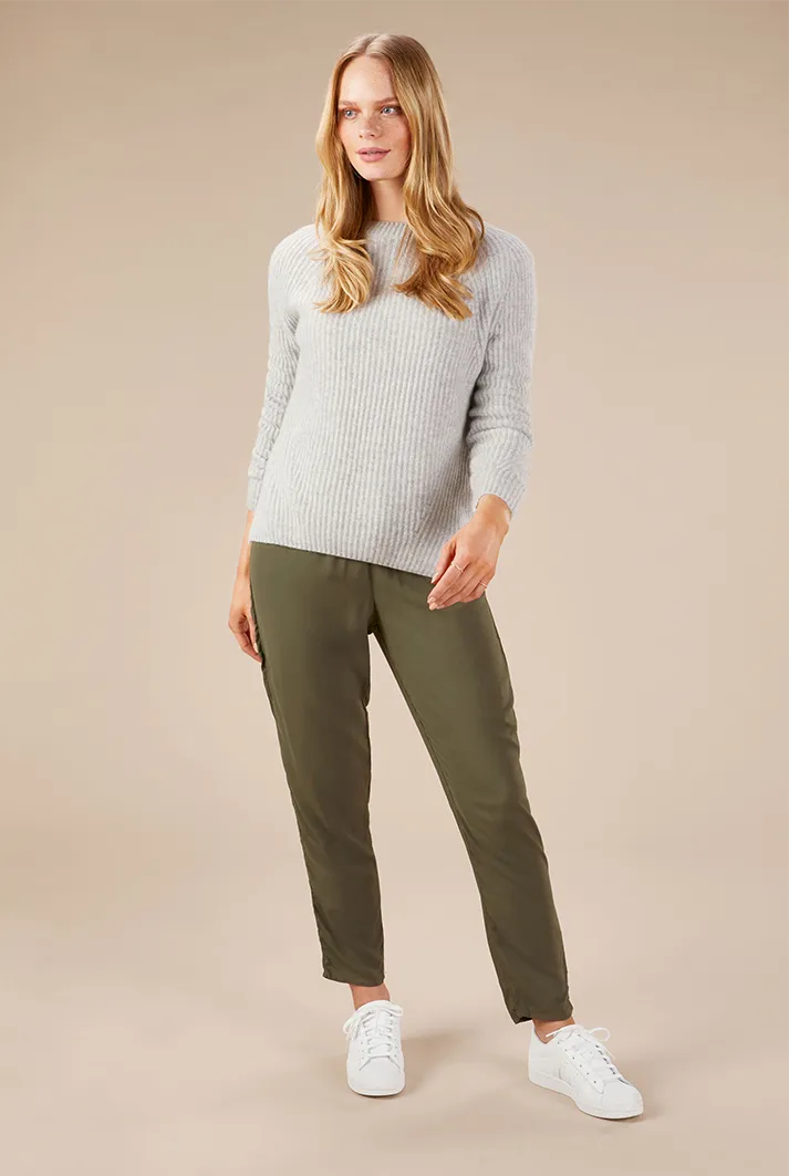 Cashmere Ribbed Sweatshirt | Grey