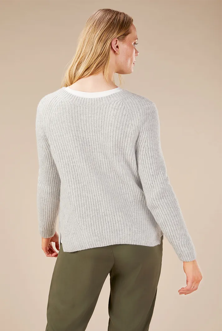 Cashmere Ribbed Sweatshirt | Grey