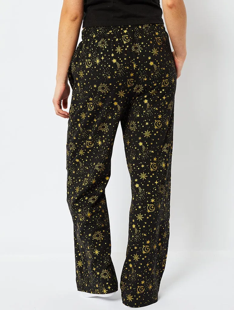 Celestial Cami & Trouser Pyjama Set in Black