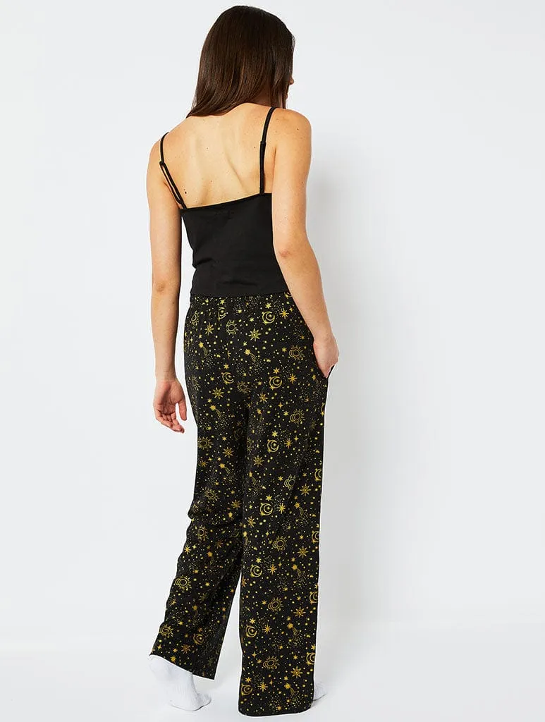 Celestial Cami & Trouser Pyjama Set in Black