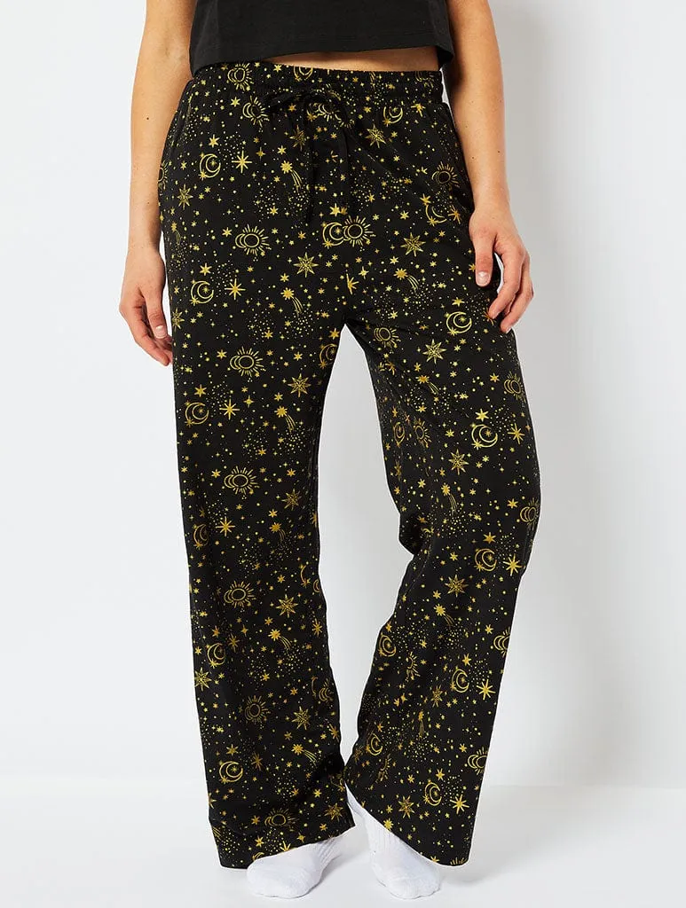 Celestial Cami & Trouser Pyjama Set in Black