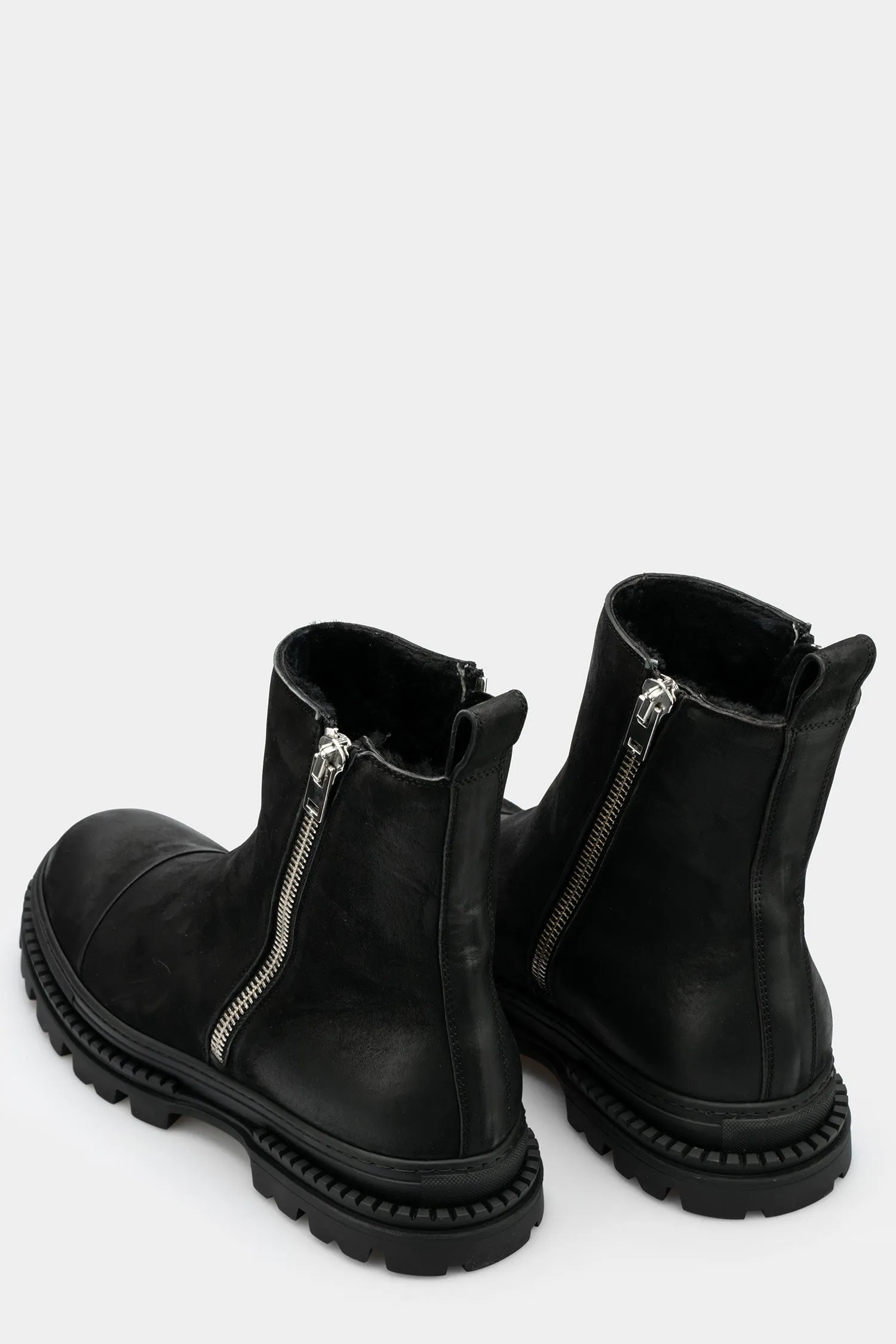 Double zip shearling lined boots