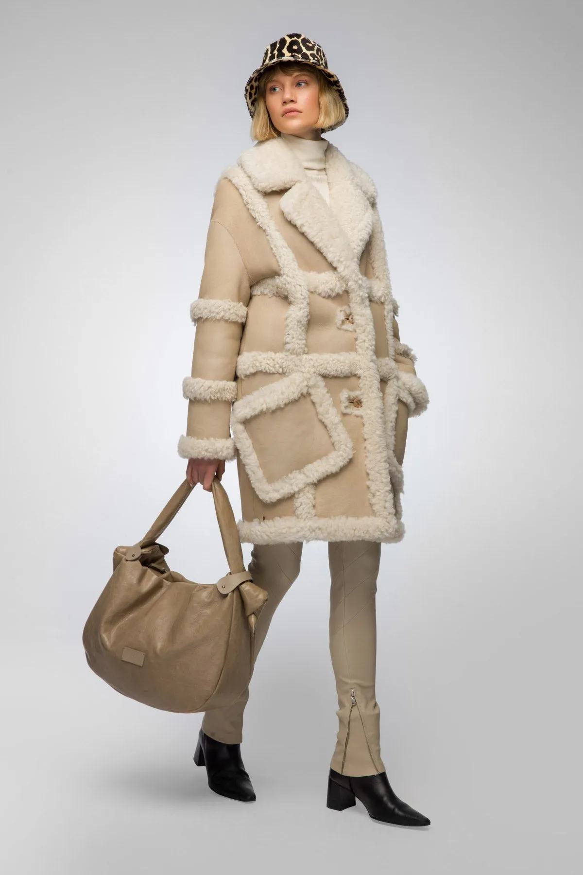 Ecru Shearling Coat