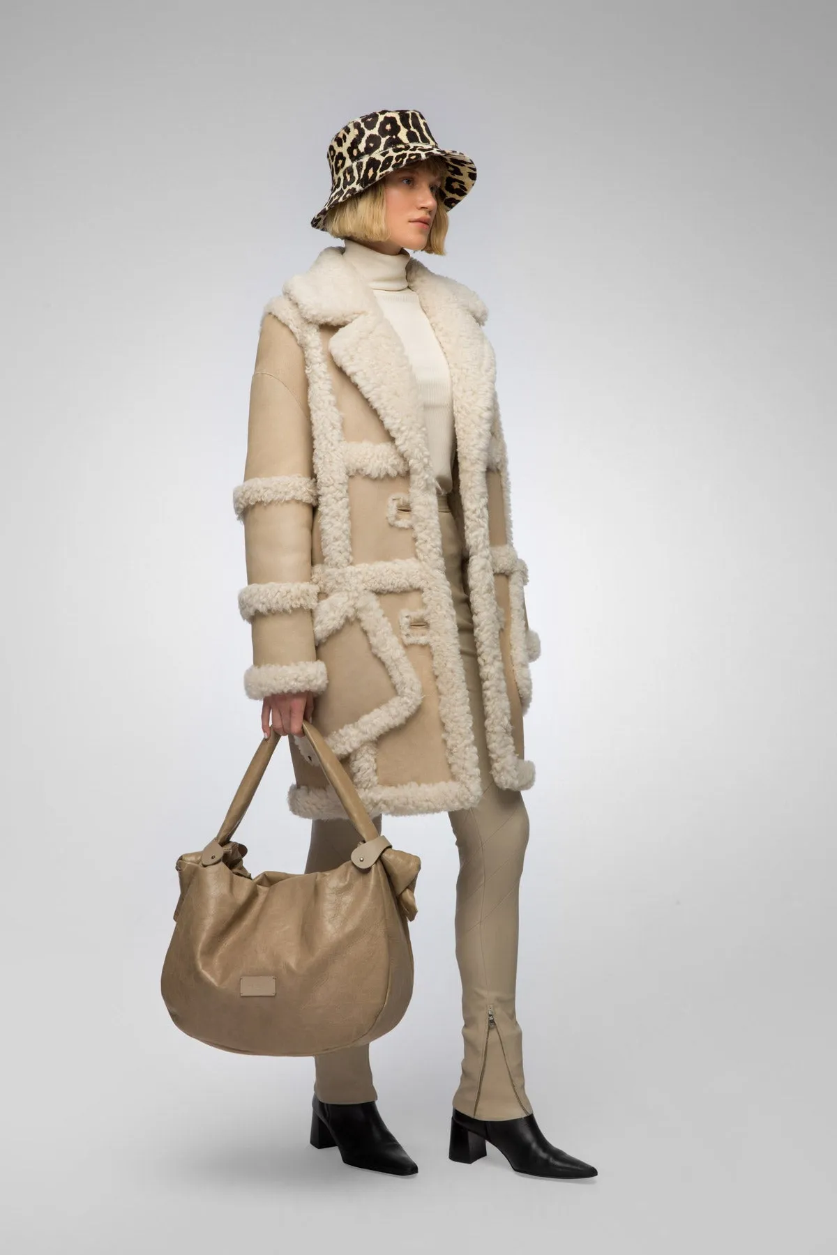 Ecru Shearling Coat