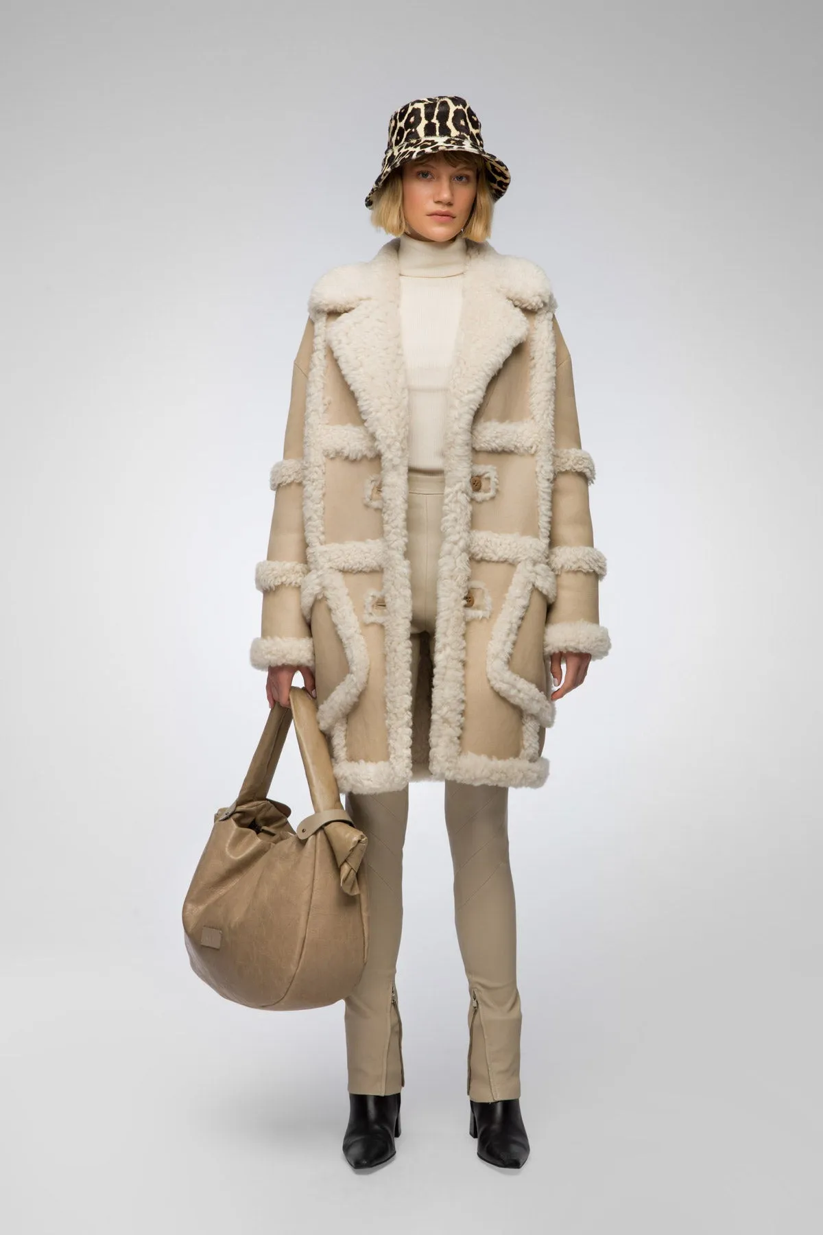 Ecru Shearling Coat