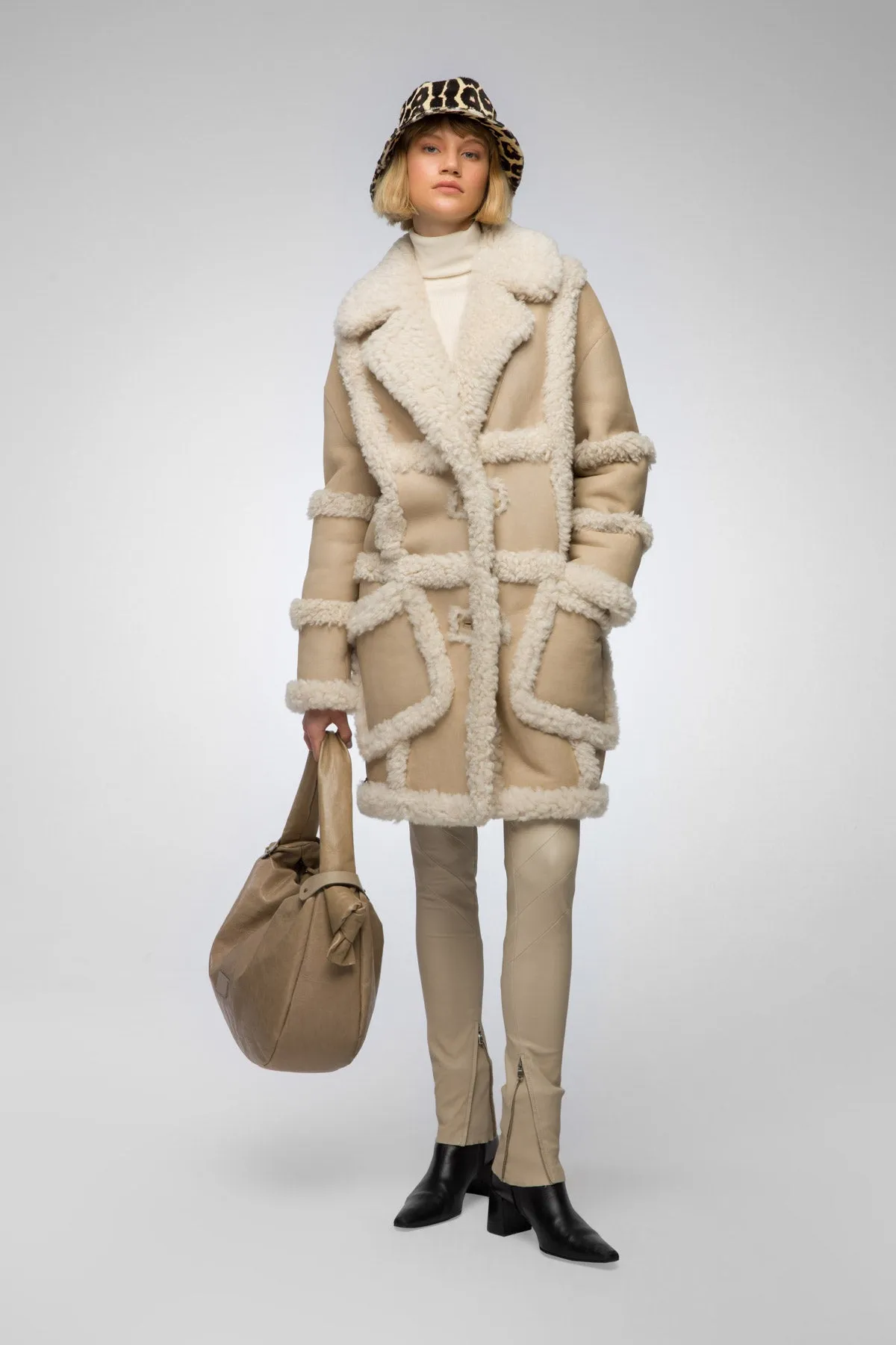 Ecru Shearling Coat