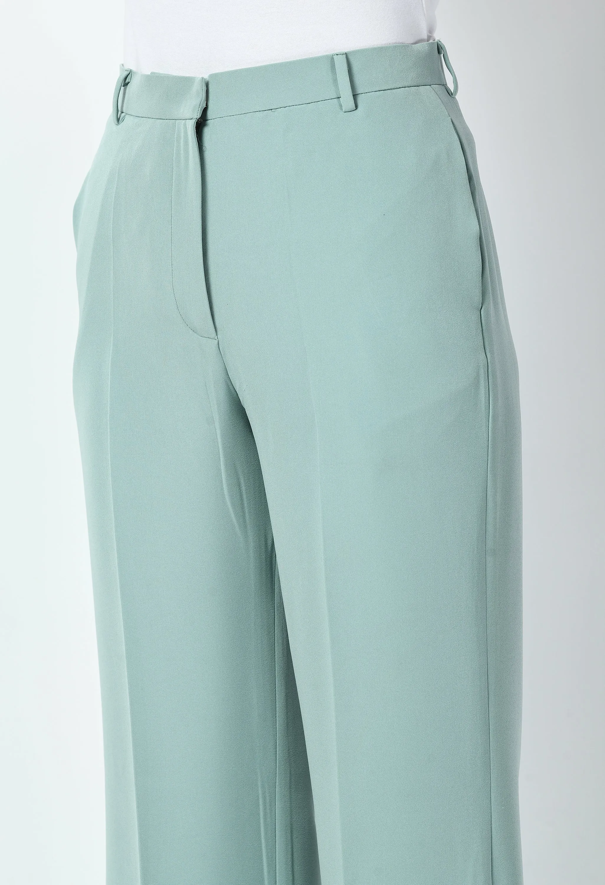 Exude Vitality Formal Blazer with Bootcut Trousers (Cyan Blue)