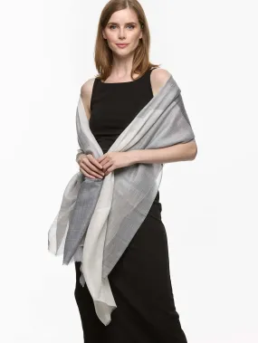 Featherlight Silver White Cashmere Scarf