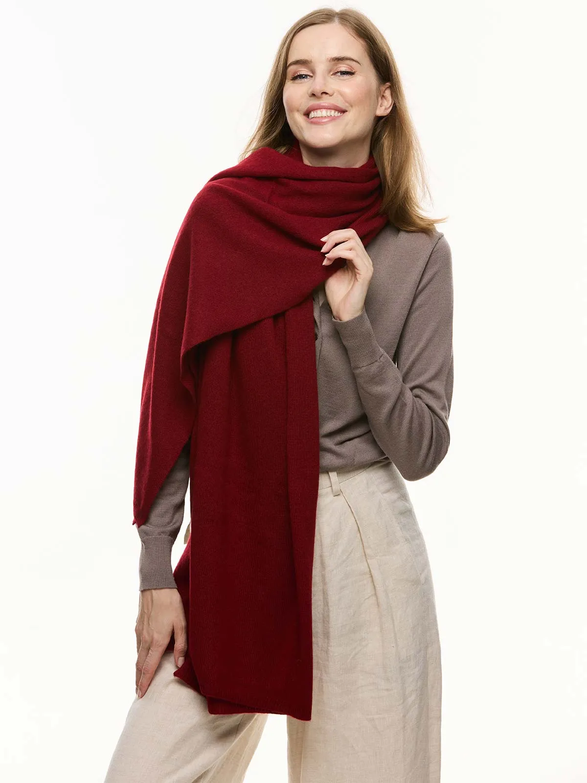 FlexKnit Wine Red Cashmere Wrap