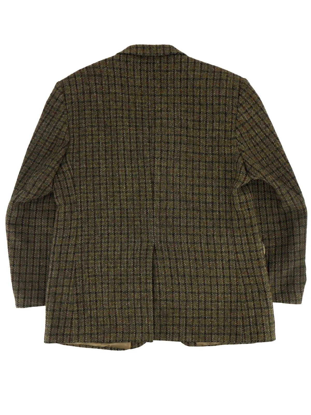 Green Pure Wool Check Vintage Tailored Jacket