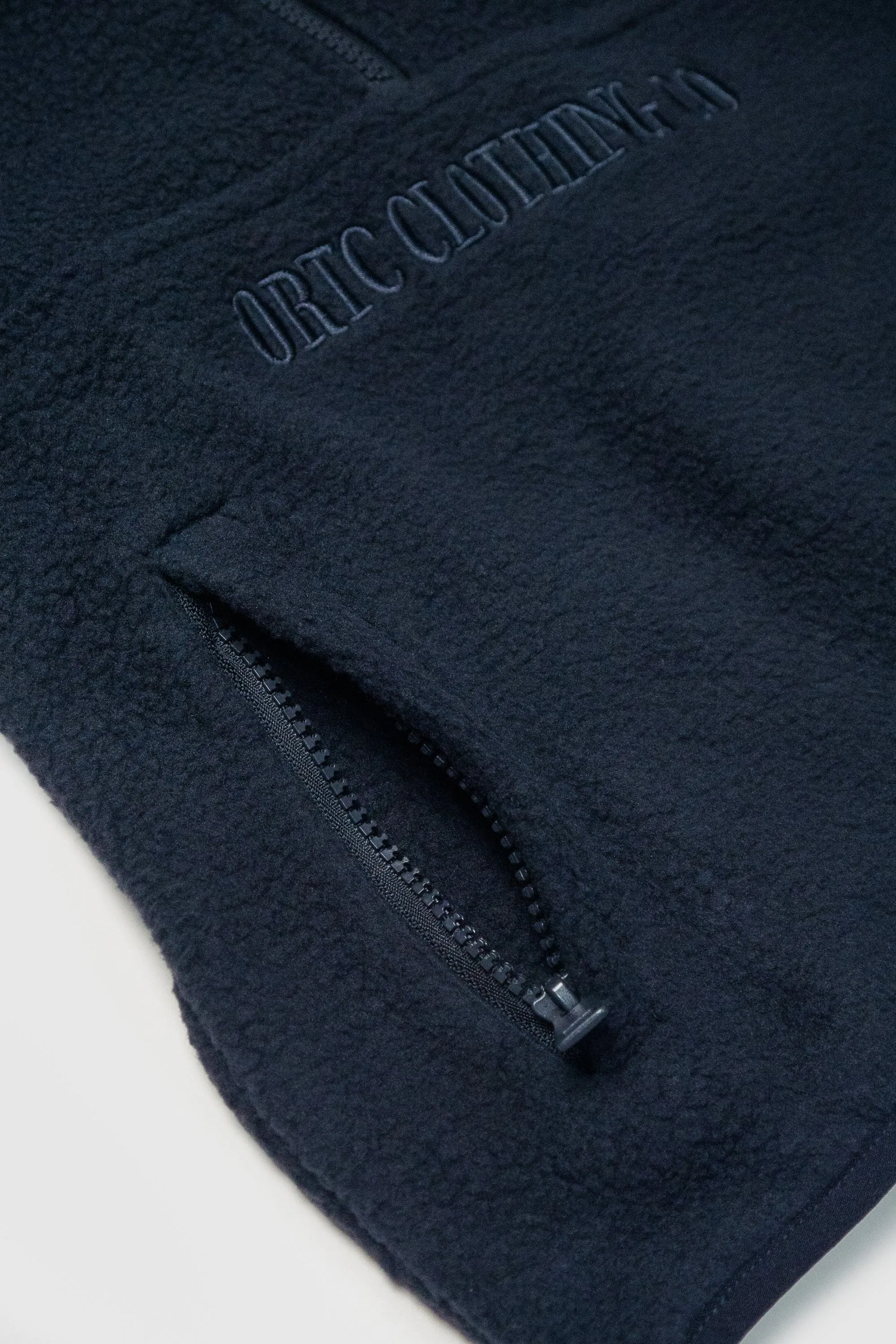 Jnr Sherpa Fleece Logo Quarter Zip Navy