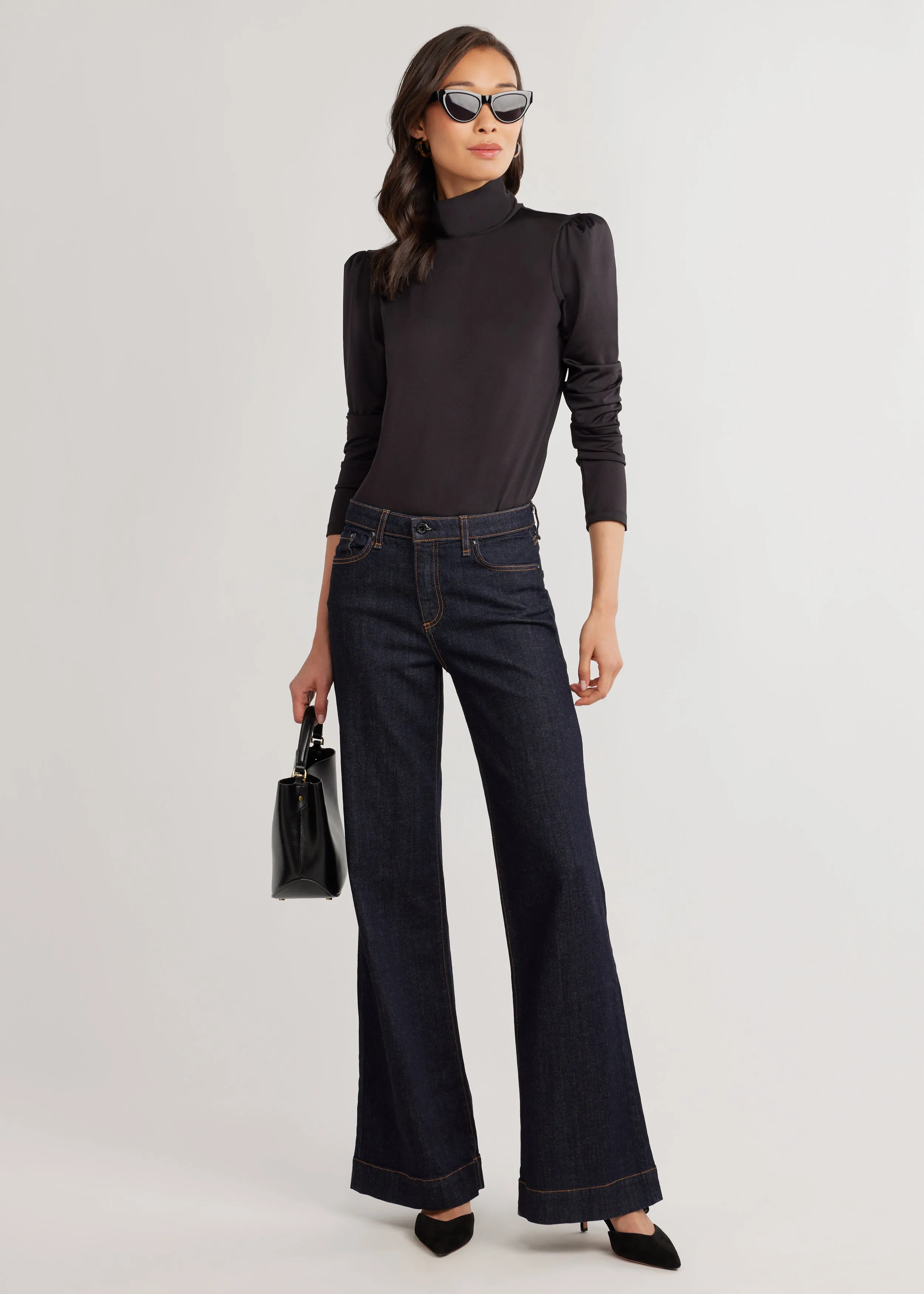 Kiawah Turtleneck in Luxe Stretch (Black)