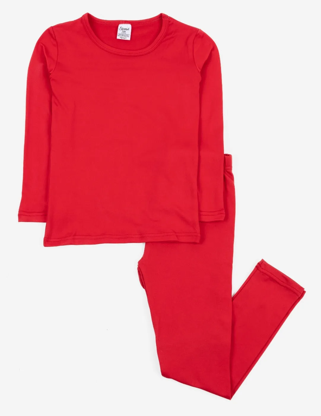 Kid's Classic Solid Color Thermal Pajamas