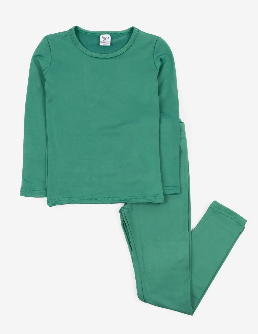 Kid's Classic Solid Color Thermal Pajamas