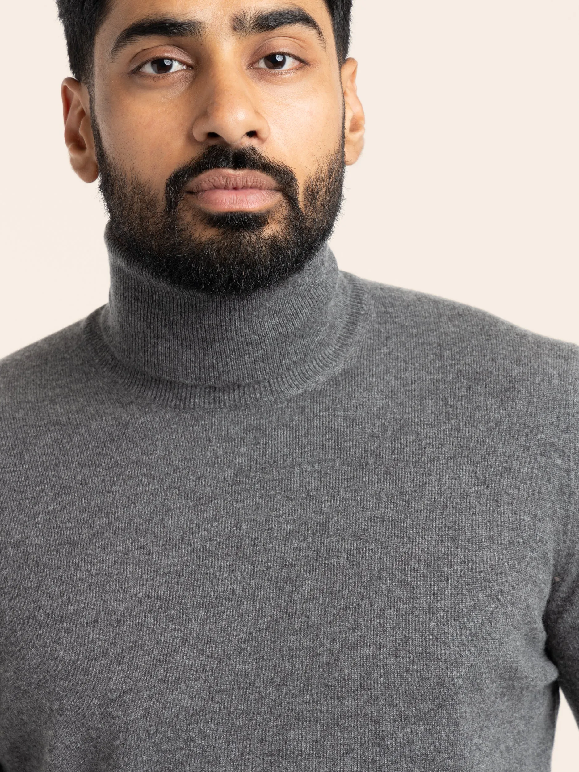 Light Grey Cashmere Rollneck Sweater