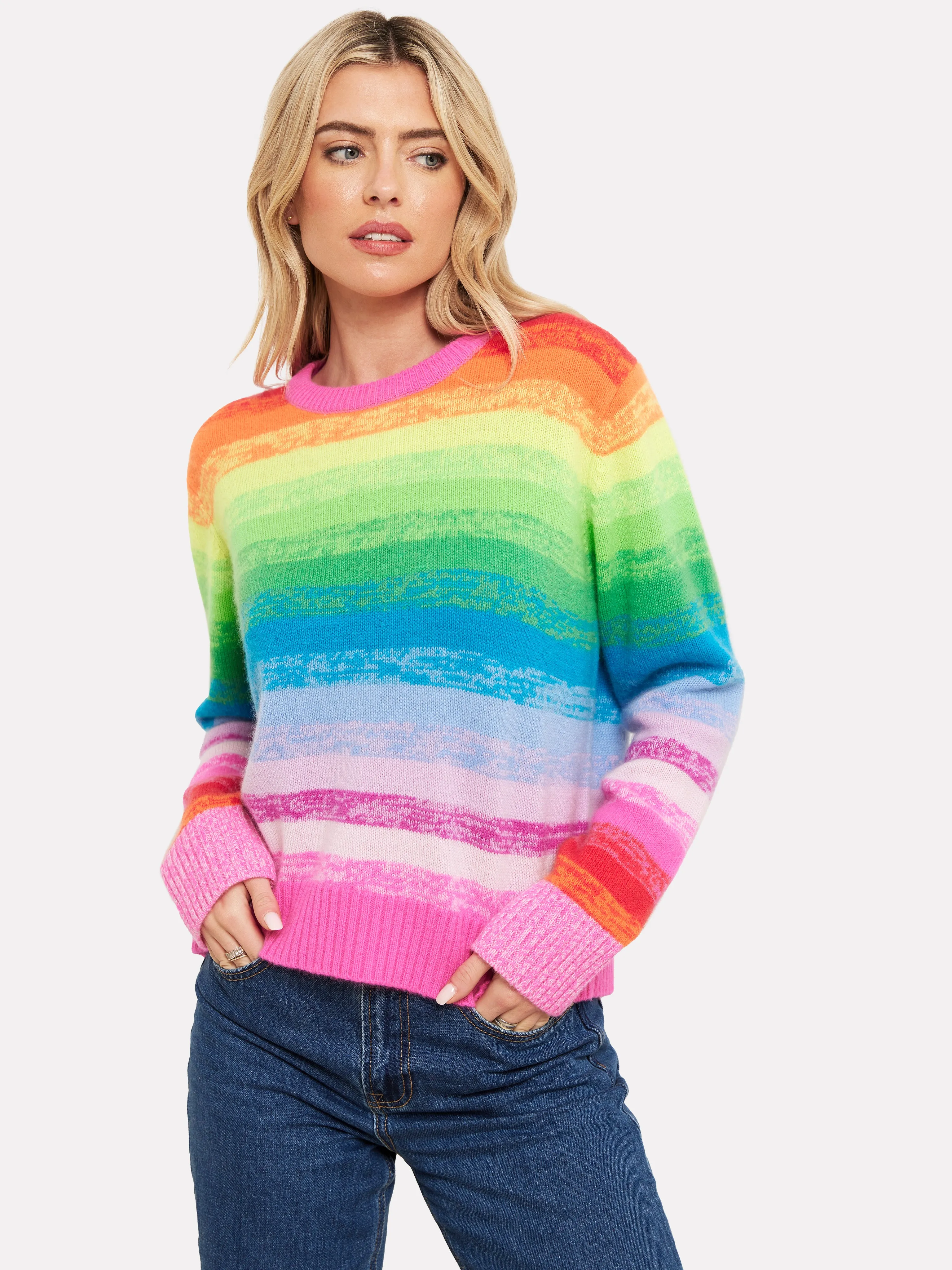 Maisie Stripe Cashmere Crew Neck