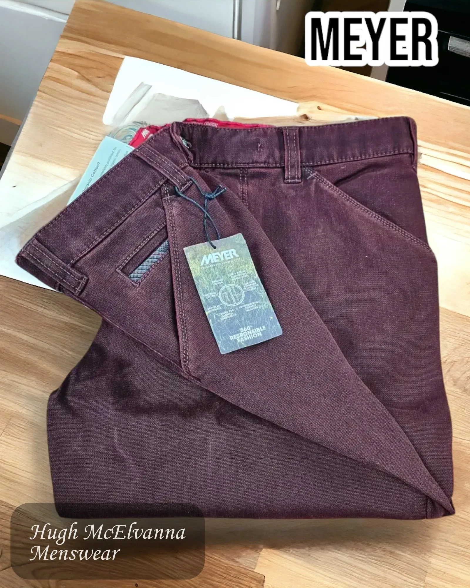 Meyer Burgundy Chicago Stretch Trouser Style: 5568-57