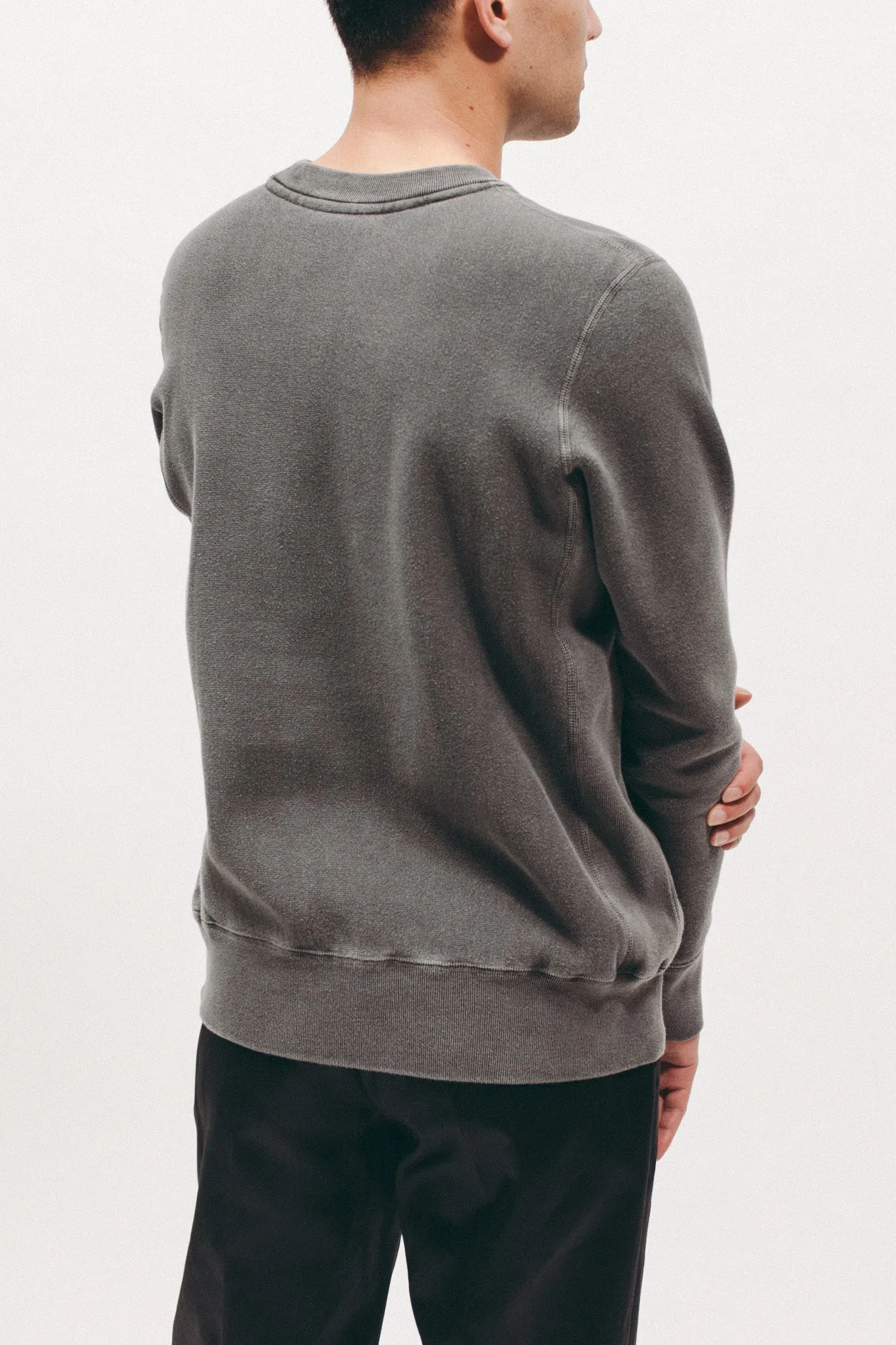 Natural Dyed Crew Fleece - Charcoal