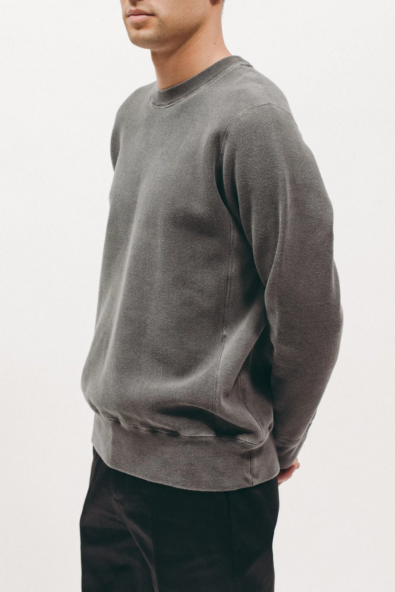 Natural Dyed Crew Fleece - Charcoal