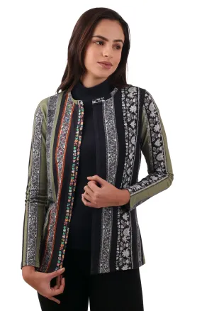 Patterned striper cardigan