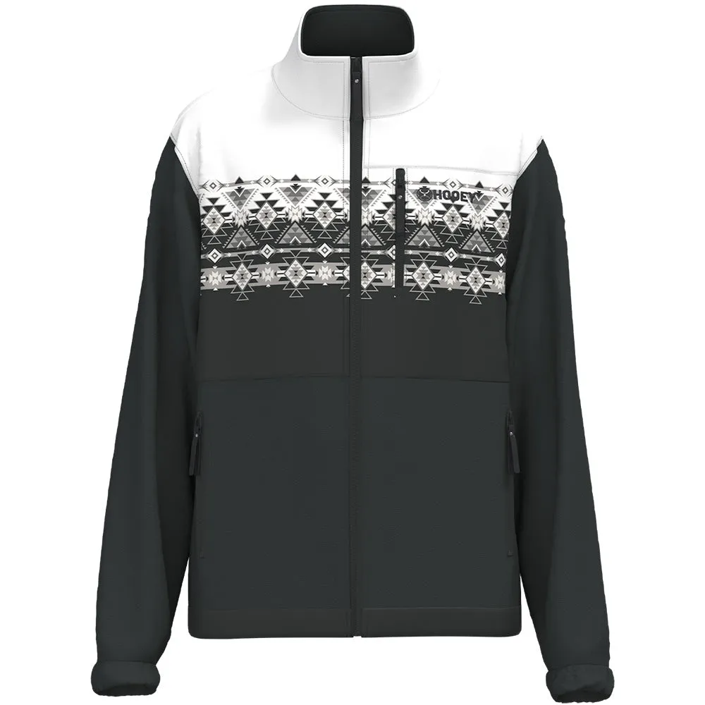 "Hooey Tech Fleece Jacket" Black/White Aztec