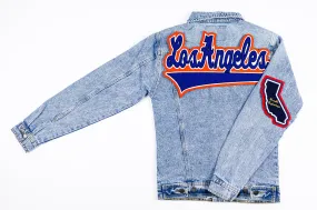 Royal Blue & Orange “Los Angeles” Denim Jacket