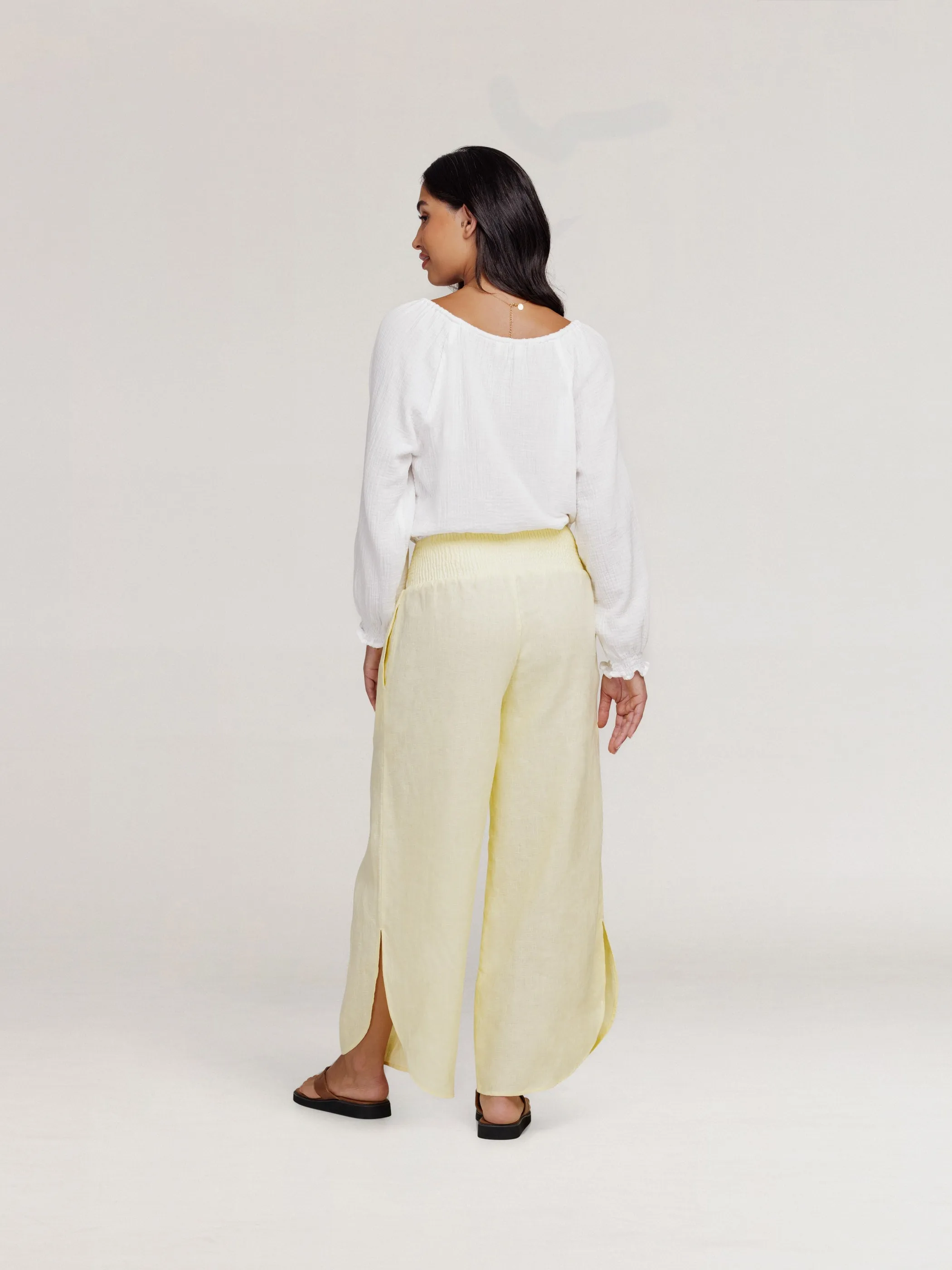 Siena Linen Pants Lemon