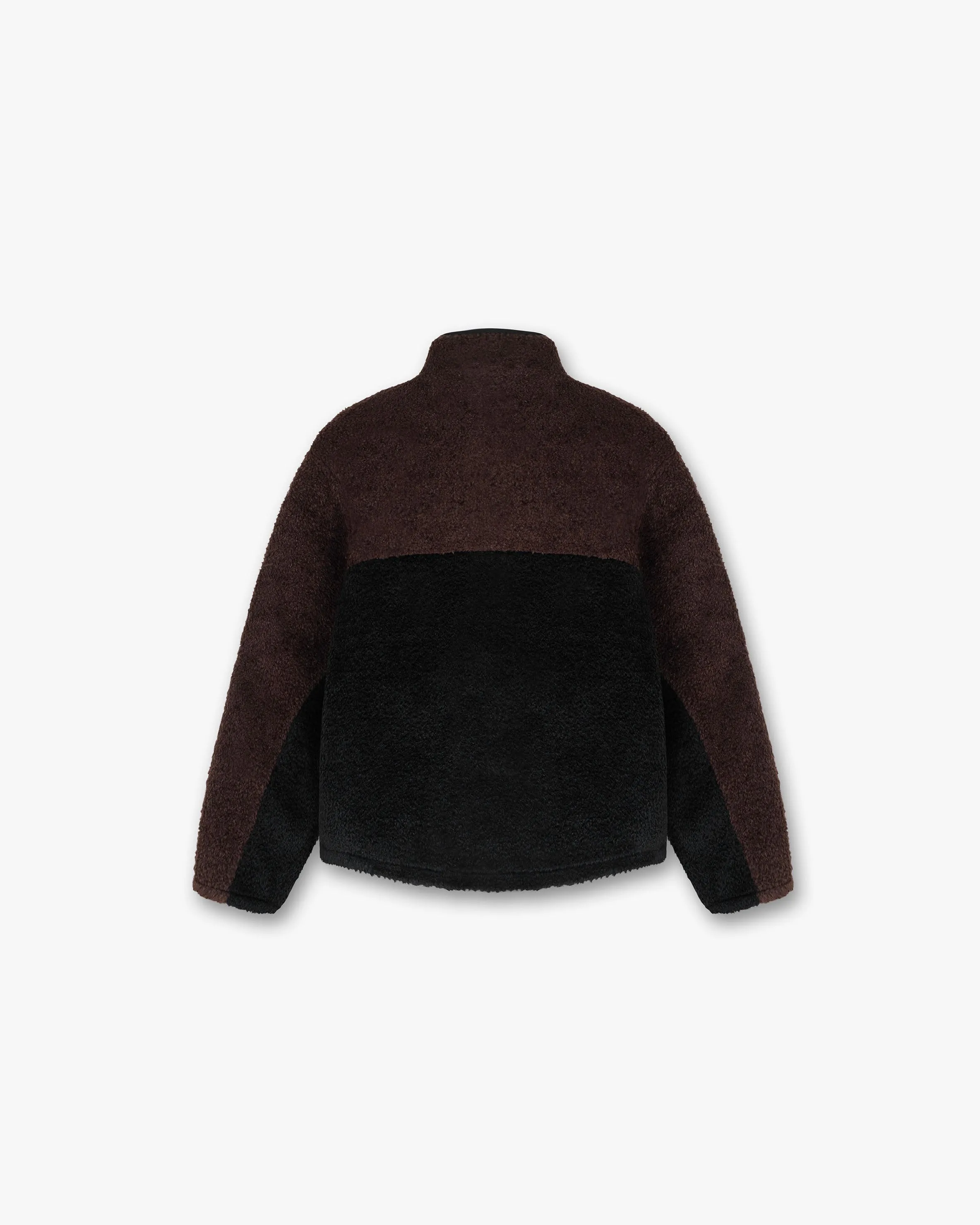 Split Block Fleece - Black Vintage Brown