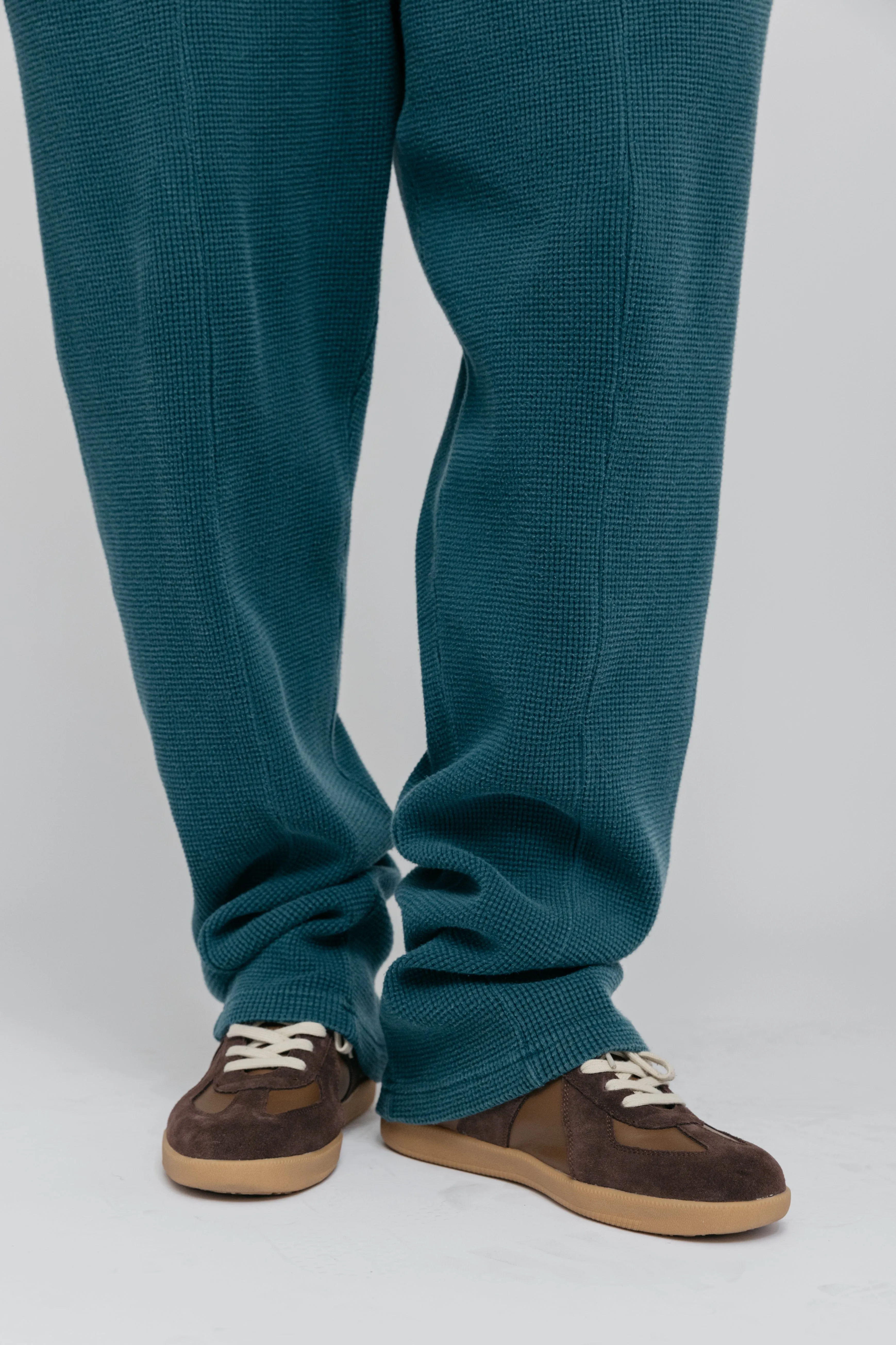 Thermal Pleated Sweatpant - Teal